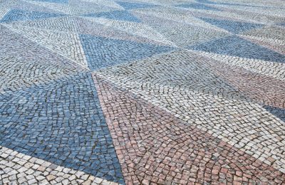 Portugal Lisbon typical Portuguese "calcada" stone mosaic